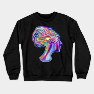 Psychedelic Creative Brainstorm Girl Crewneck Sweatshirt